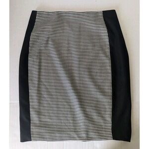 White House Black Market Houndstooth and Black Pencil Skirt Women's Size 6 NWT